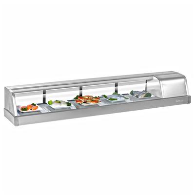 Turbo Air SAK-70R-N 71" Sushi Case w/ 4 Doors - Right Compressor, 115v, Stainless Steel