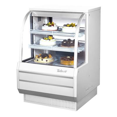 Turbo Air TCGB-36-W-N 36 1/2" Full Service Bakery Case w/ Curved Glass - (3) Levels, 115v, White