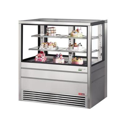 Turbo Air TCGBF-50S-N 49 5/8" Full Service Bakery Display Case w/ Straight Glass - 3 Levels, 220v/1ph, 16.88 Cu. Ft. Capacity, Self Cleaning Condenser, Silver