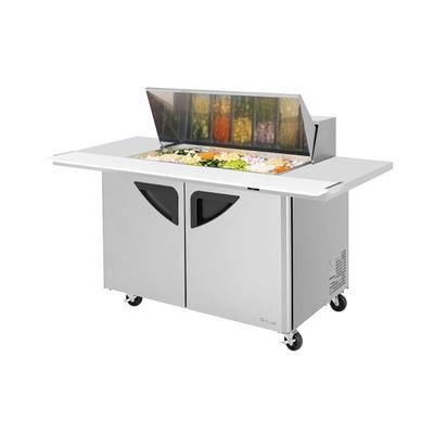 Turbo Air TST-48SD-18-E-N 72 5/8" Super Deluxe Mega Top Sandwich/Salad Prep Table w/ Refrigerated Base, 115v, 18 Pan Capacity, 2 Doors, Stainless Steel