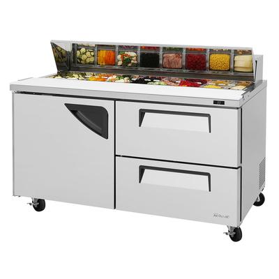 Turbo Air TST-60SD-D2-N 60 1/4" Super Deluxe Sandwich/Salad Prep Table w/ Refrigerated Base, 115v, Stainless Steel