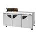 Turbo Air TST-72SD-08S-N Super Deluxe 72 5/8" Sandwich/Salad Prep Table w/ Refrigerated Base, 115v, 3 Sections, Stainless Steel