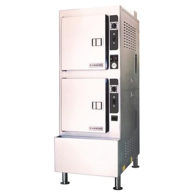 Cleveland 24CEA10 208/3 (10) Pan Convection Commercial Steamer - Cabinet, 208v/3ph, 2 Compartments, 208 V, Stainless Steel