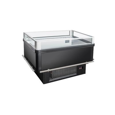 Kool-It KII350 80" Horizontal Island Open Air Cooler w/ 1 Level, 115v, R290 Refrigerant, Aluminum & Stainless Steel, Black