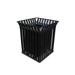 Witt M3601-SQ-FT-BK 40 Gallon Outdoor Square Trash Can w/ Anchor Kit, Black, Flat Bar Steel