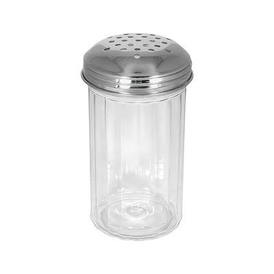 ITI ISP-I-C 12 oz Plastic Cheese Shaker w/ Perforated Top, Holloware, Clear, Stainless Steel Top