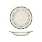 ITI VE-3 10 oz Round Verona Soup Bowl - Ceramic, American White/Green
