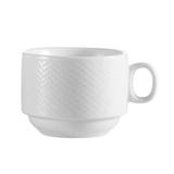 CAC BST1S 8 oz Boston Coffee Cup - Embossed Porcelain, Super White, 3-1/2", 3 Dozen per Case