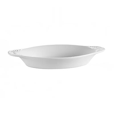 CAC COA8W 8 oz. Oval, Ceramic Welsh Rarebit, White