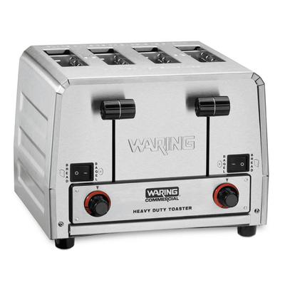 Waring WCT850RC Slot Toaster w/ 4 Slice Capacity & 1 1/2"W Product Opening - 120v, Four Slots, 300 Slices/Hr, Stainless Steel