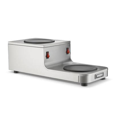 Waring WCW20R Double Step Up Coffee Warmer, 120v, Individual Control, Self Regulating, Silver