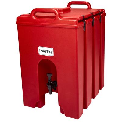 Cambro 1000LCD158 10 gal Camtainer Insulated Beverage Dispenser, Hot Red