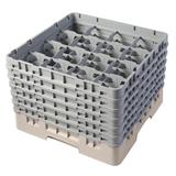 Cambro 16S1114184 Camrack Glass Rack w/ (16) Compartments - (6) Gray Extenders, Beige, 6 Extenders