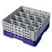 Cambro 16S638186 Camrack Glass Rack w/ (16) Compartments - (3) Gray Extenders, Navy Blue, 3 Gray Extenders