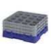 Cambro 16S738186 Camrack Glass Rack w/ (16) Compartments - (3) Gray Extenders, Navy Blue, 3 Gray Extenders