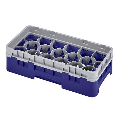 Cambro 17HS318186 Camrack Glass Rack with Extender - 17 Compartment, Navy Blue, 17 Compartments, 1 Gray Extender