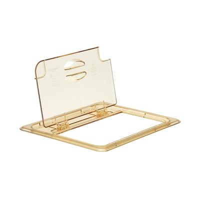Cambro 20HPLN150 FlipLid Hot Food Pan Cover - Half Size, Notched, Hinged, Amber, Yellow