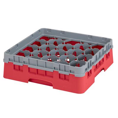 Cambro 20S318163 Camrack Glass Rack w/ (20) Compartment - (1) Gray Extender, Red, 1 Gray Extender