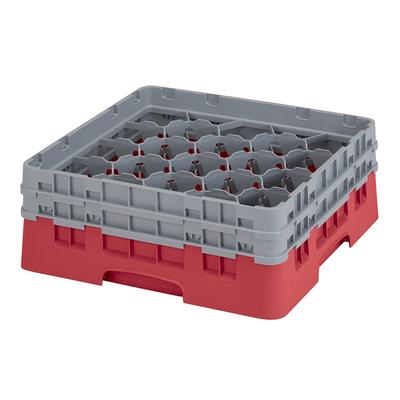 Cambro 20S434163 Camrack Glass Rack w/ (20) Compartments - (2) Gray Extenders, Red, 20 Sections