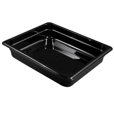 Cambro 22HP110 2 1/2"D Half Size High Temp Food Pan - Non Stick, Black