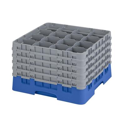 Cambro 25S1058168 Camrack Glass Rack w/ (25) Compartments - (5) Gray Extenders, Blue, 5 Gray Extenders