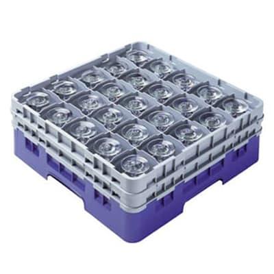 Cambro 25S1214110 Camrack Glass Rack w/ (25) Compartments - (6) Gray Extenders, Black, Black Base, 6 Soft Gray Extenders