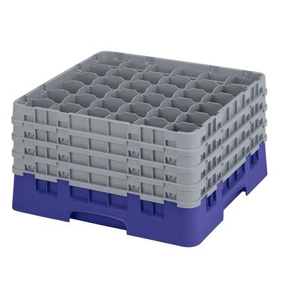 Cambro 36S900186 Camrack Glass Rack w/ (36) Compartments - (4) Gray Extenders, Navy Blue, Full Size