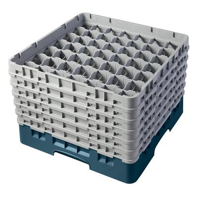 Cambro 49S1114414 Camrack Glass Rack w/ (49) Compartments - (6) Gray Extenders, Teal, 49 Compartments, 6 Extenders, Blue