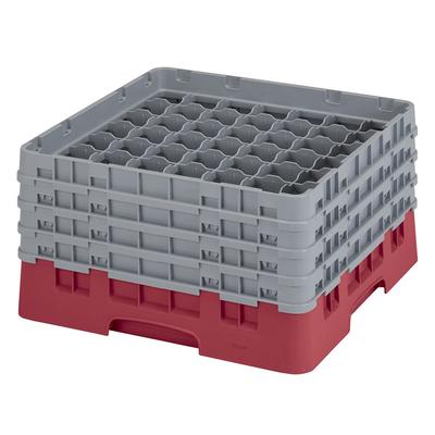 Cambro 49S800416 Camrack Glass Rack w/ (49) Compartments - (4) Gray Extenders, Cranberry, Full Size, Red