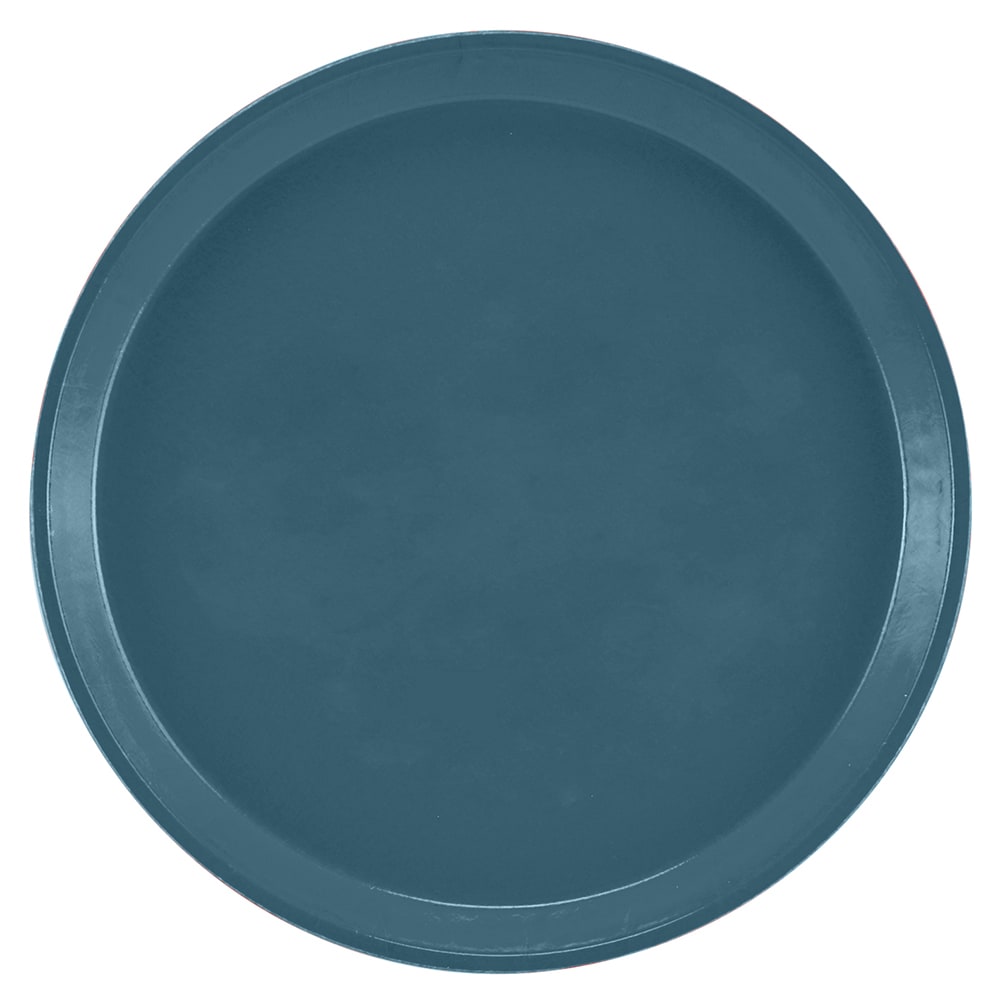 Cambro 900401 9" Round Serving Camtray - Fiberglass, Slate Blue, Case of 12