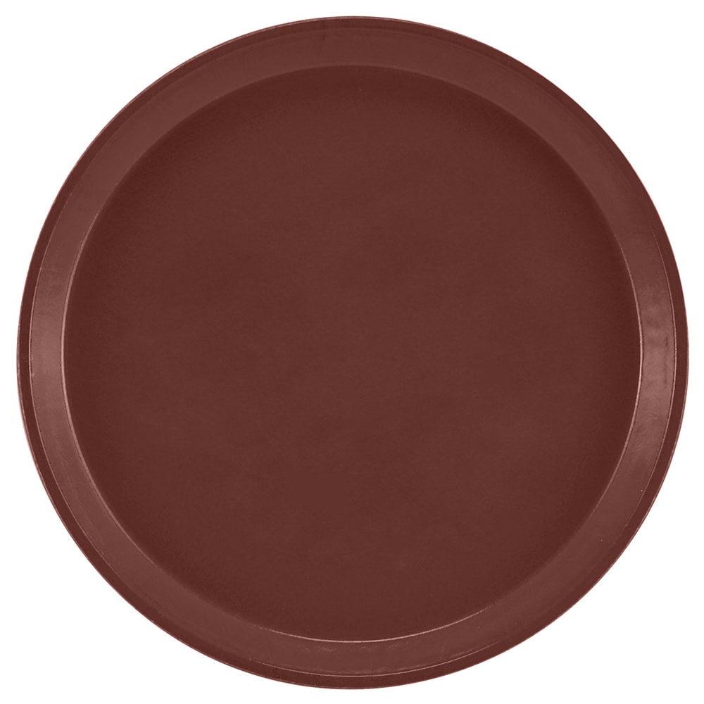 Cambro 900501 9" Round Serving Camtray - Fiberglass, Real Rust, Red, Case of 12