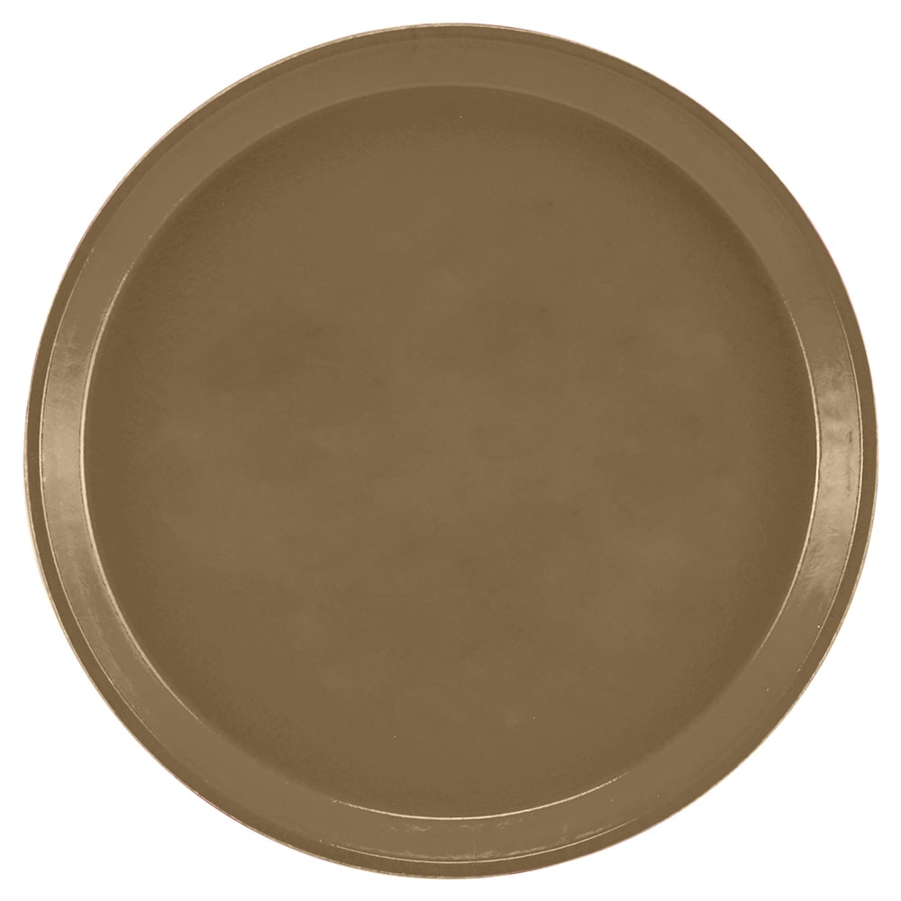Cambro 900513 9" Round Serving Camtray - Fiberglass, Bay Leaf Brown, Case of 12