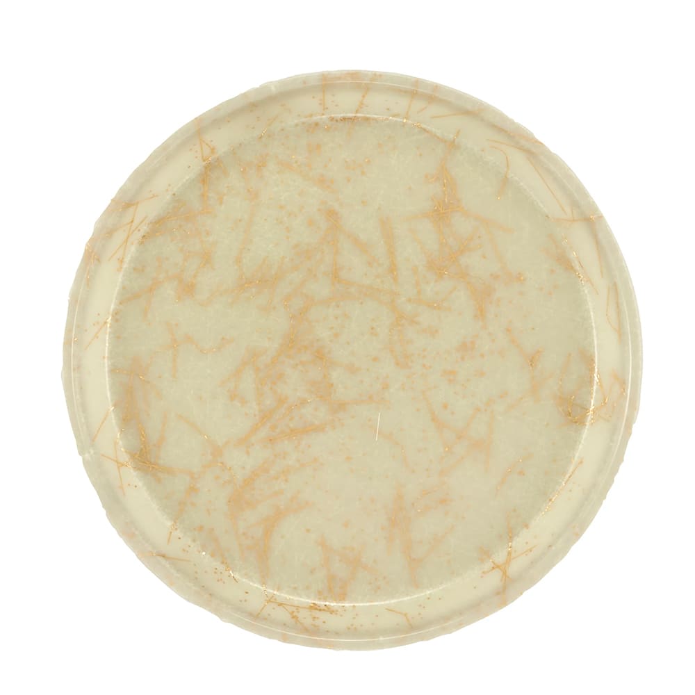 Cambro 900526 9" Round Serving Camtray - Fiberglass, Galaxy Antique Parchment Gold, Case of 12