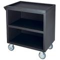 Cambro BC3304S110 33 1/8"L Polymer Bus Cart w/ (3) Levels, Shelves, Black, 3 Shelves, 3-Sided Enclosed Base