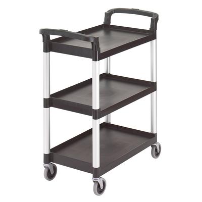 Cambro BC331KD110 3 Level Polymer Utility Cart w/ 300 lb Capacity, Raised Ledges, Black