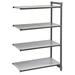 Cambro CBA243072S4580 Camshelving Basics Solid Add-On Shelf Kit - 4 Shelves, 30"L x 24"W x 72"H, 4 Tiers