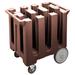 Cambro DC575131 23 1/2" Mobile Dish Caddy w/ (6) Columns - Plastic, Dark Brown