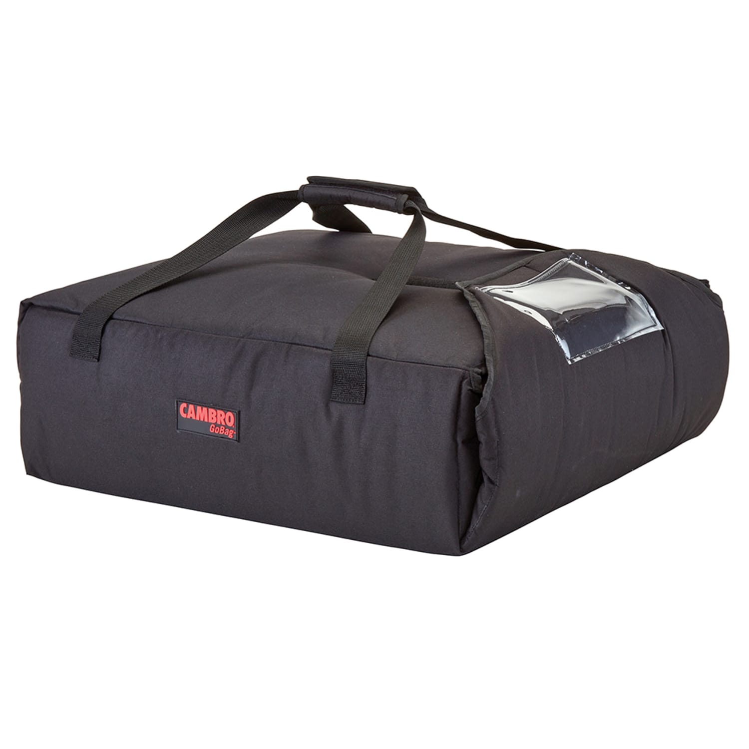 Cambro GBP220110 GoBag Pizza Delivery Bag - 20 3/4" x 21 3/4" x 6 1/2", Nylon, Black