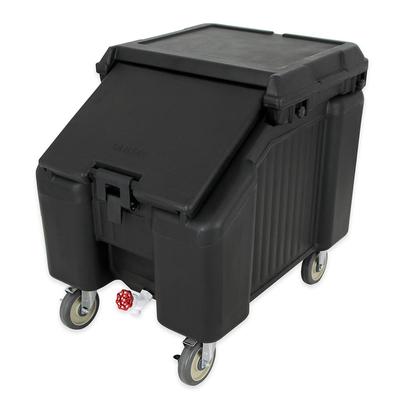 Cambro ICS100L110 100 lb SlidingLid Insulated Mobile Ice Caddy - Plastic, Black, 100 lb Capacity, SlidingLid Series