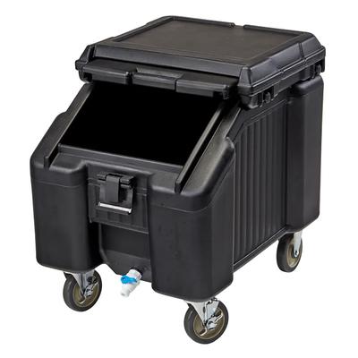 Cambro ICS100L4S110 100 lb SlidingLid Insulated Mobile Ice Caddy - Plastic, Black