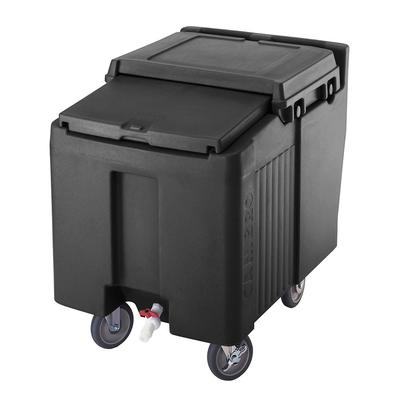 Cambro ICS125LB110 125 lb SlidingLid Insulated Mobile Ice Caddy - Plastic, Black