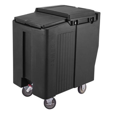 Cambro ICS125T110 125 lb SlidingLid Insulated Mobile Ice Caddy - Plastic, Black