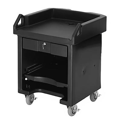 Cambro VCS110 32 1/4"W Cash Register Stand w/ Plastic Top, 43"H, Locking Drawer, Adjustable Shelf, Black