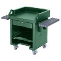 Cambro VCSWRHD519 Versa 52 3/4"W Cash Register Stand w/ Plastic Top, 43 3/4"H, Heavy Duty Casters, Green