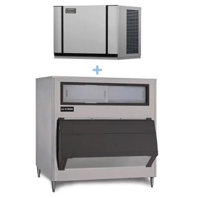 Ice-O-Matic CIM0430HA/B1325-60 435 lb Elevation Series Half Cube Commercial Ice Machine w/ Bin - 1325 lb Storage, Air Cooled, 115v, 115 V, Stainless Steel