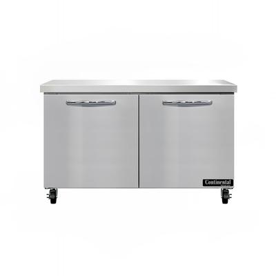 Continental SWF48N 48" W Worktop Freezer w/ 2 Sections & 2 Doors, 115v, Silver