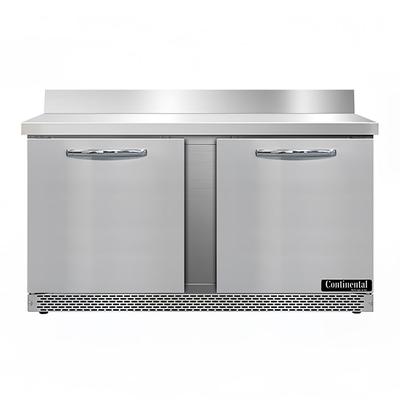 Continental SWF60NBS-FB 60"W Worktop Freezer w/ 2 Sections & 2 Doors, 115v, Silver