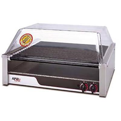 APW HRS-45 Hot Dog Roller Grill w/ (765) Frank Capacity, Infinite Controls, Stainless, 120v, Tru-Turn Rollers, Stainless Steel