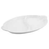 Bon Chef 2074DS Oval Divided Platter - 15 1/2" x 22 1/2", Aluminum, White