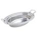 Bon Chef 5499HRSS Full Size Oval Steam Pan, Stainless, Circular Handles, 19" x 11 13/16" x 3 1/2", Stainless Steel